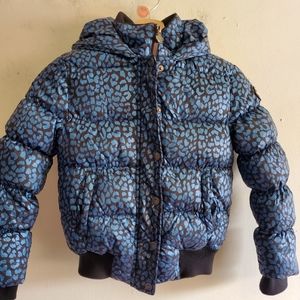 Appaman Blue and Black Leopard Print Puffer Jacket